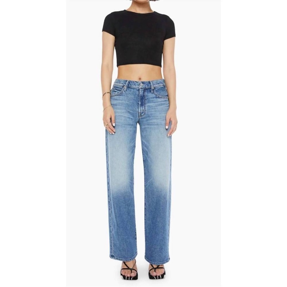 MOTHER mid rise tunnel vision sneak jean in im a winner